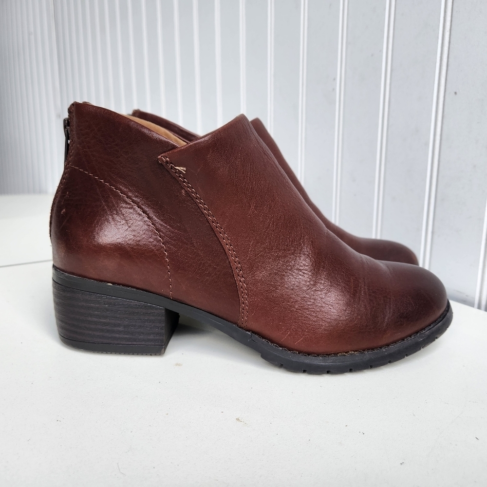 Montana Artisan Crafted Brown Supple Leather Zip Heel Ankle Boot Women's 7M